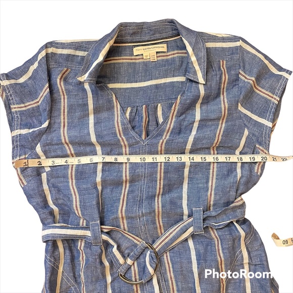 Pilcro by Anthropologie striped linen collared dress size 12 - Picture 15 of 16